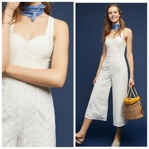 Anthropologie Alice Eyelet Jumpsuit - Ivory